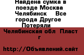 Найдена сумка в поезде Москва -Челябинск. - Все города Другое » Потеряли   . Челябинская обл.,Пласт г.